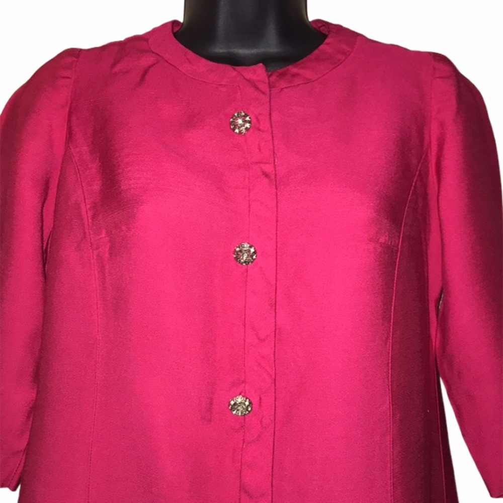 Vtg MCM 60s Betty Hartford MOD Dress~Retro Pink~Madmen Style~14.5~See Measuremts
